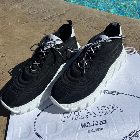 Prada Black and White Women's Sneakers - Picture 7 of 11